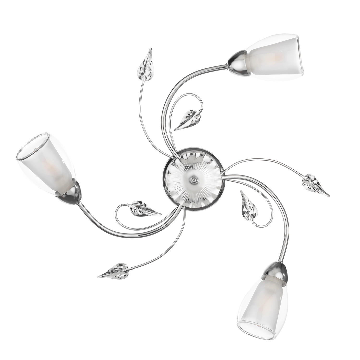 DECKENLEUCHTE  50/20 cm    - Chromfarben, KONVENTIONELL, Glas/Metall (50/20cm)