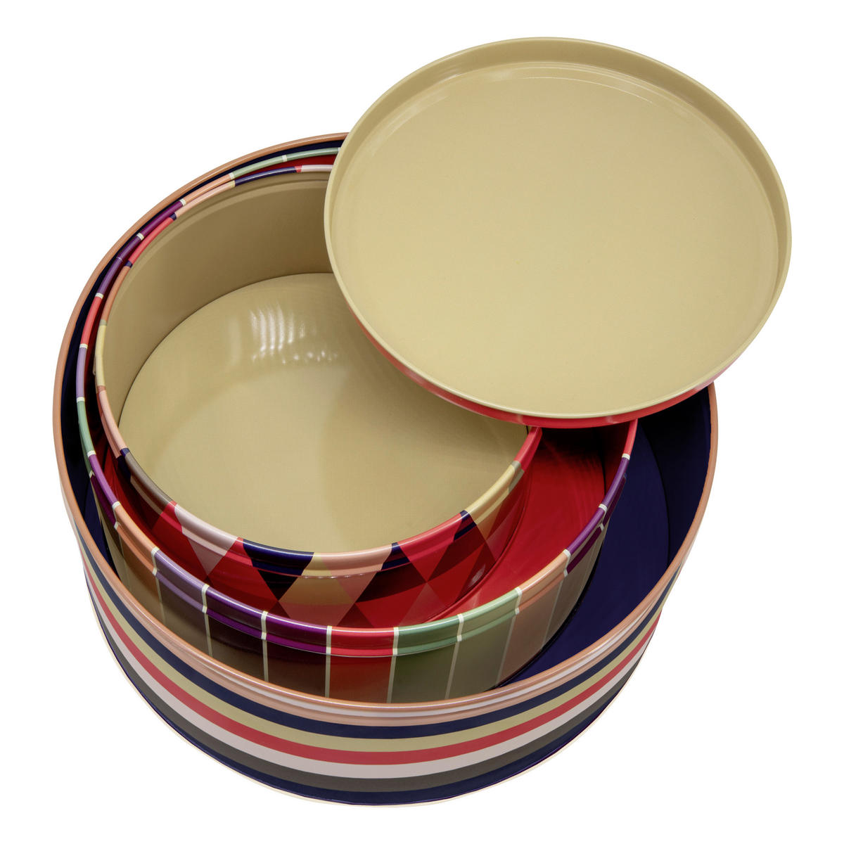 KEKSDOSENSET 3-teilig  - Multicolor, Basics, Metall (19,8/19,8/9cm)