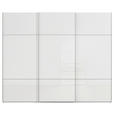 SCHWEBETÜRENSCHRANK 271/223/68 cm 3-türig Weiß  - Alufarben/Weiß, KONVENTIONELL, Glas/Holzwerkstoff (271/223/68cm) - Novel