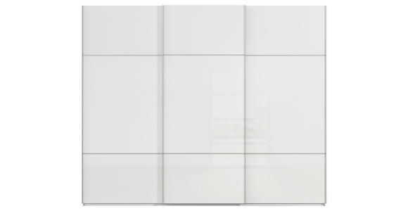 SCHWEBETÜRENSCHRANK 271/223/68 cm 3-türig Weiß - Alufarben/Weiß, KONVENTIONELL, Glas/Holzwerkstoff (271/223/68cm) - Novel