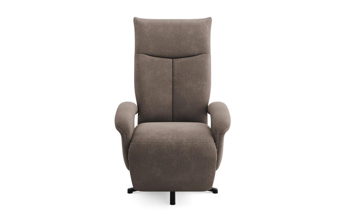 SESSEL in Flachgewebe Schlammfarben  - Schlammfarben/Schwarz, Konventionell, Textil/Metall (74/112/82cm) - Sit & More