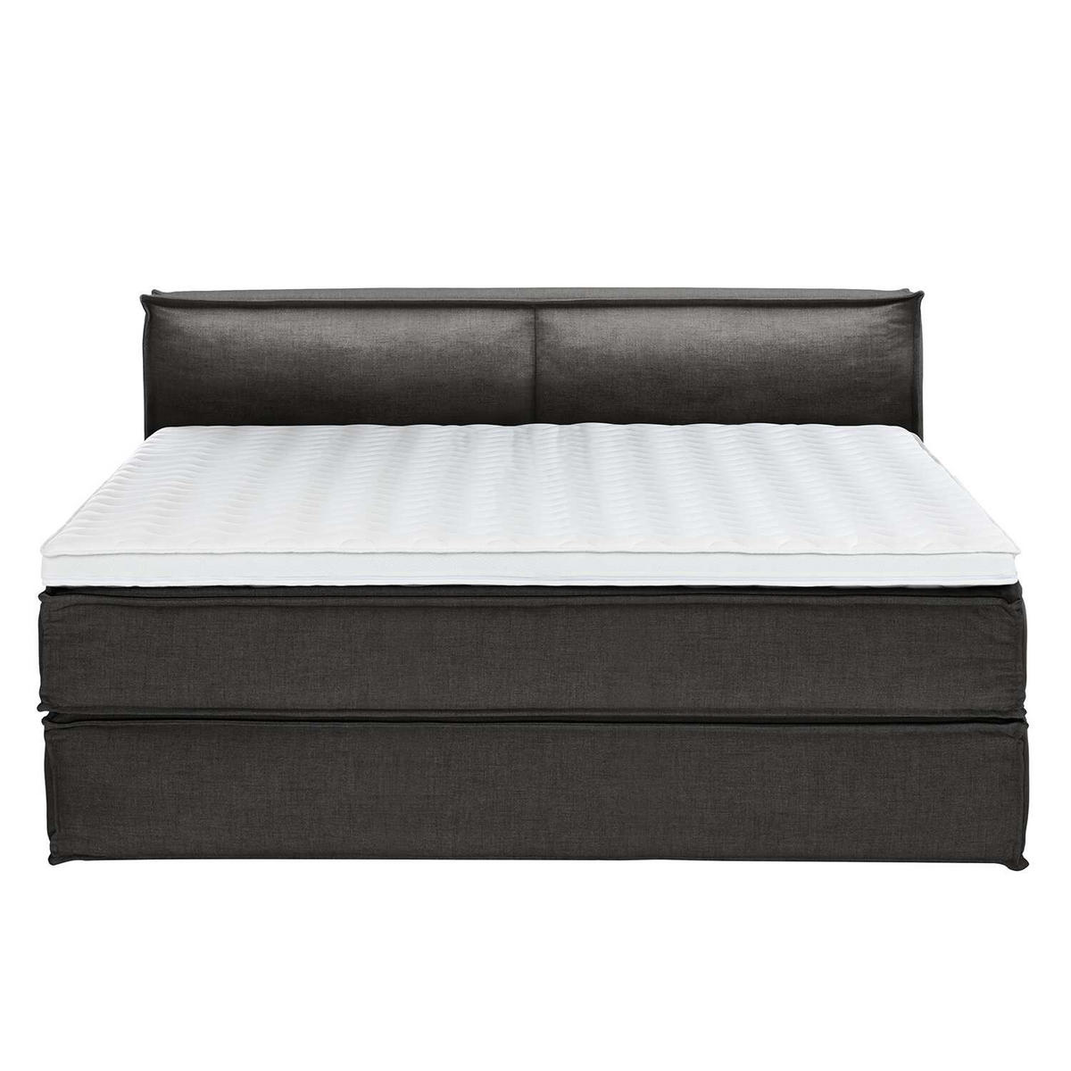 BOXSPRINGBETT 200/220 cm  in Anthrazit  - Anthrazit/Schwarz, Design, Textil (200/220cm) - home24