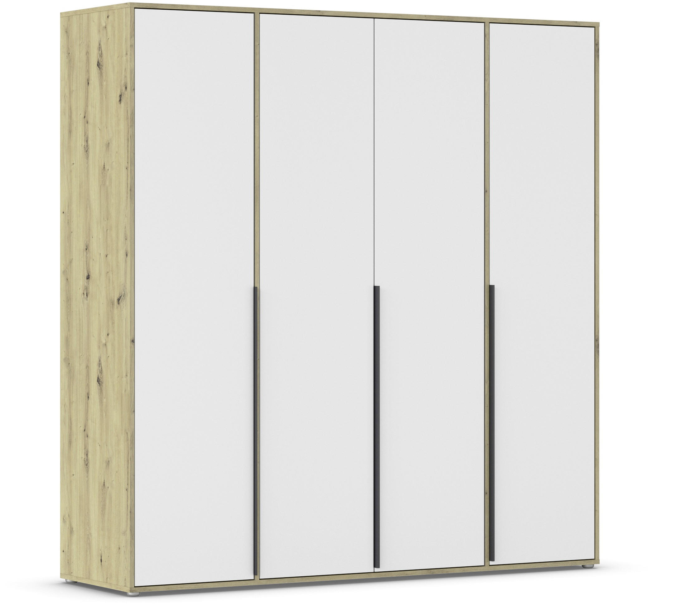 DREHTÜRENSCHRANK in Weiss, Eiche Artisan  - Weiss/Eiche Artisan, Basics, Holzwerkstoff/Metall (187/194/53cm) - Boxxx