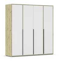 DREHTÜRENSCHRANK in Weiss, Eiche Artisan  - Weiss/Eiche Artisan, Basics, Holzwerkstoff/Metall (187/194/53cm) - Boxxx