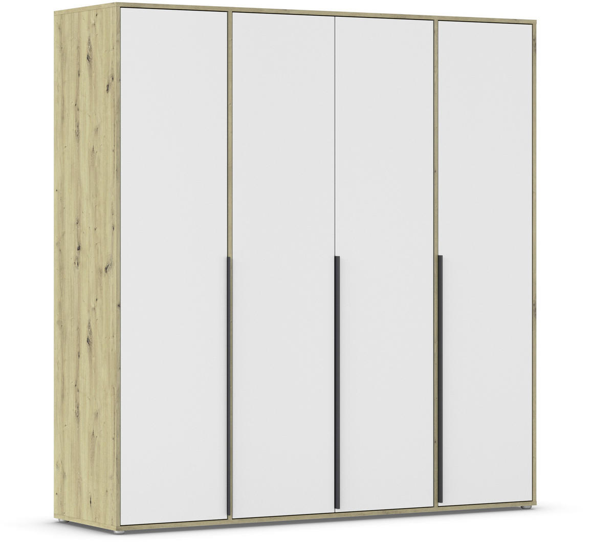 DREHTÜRENSCHRANK in Weiss, Eiche Artisan  - Weiss/Eiche Artisan, Basics, Holzwerkstoff/Metall (187/194/53cm) - Boxxx