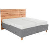 POLSTERBETT 180/200 cm  in Buchefarben, Hellgrau  - Weiss/Buchefarben, Design, Holz/Textil (180/200cm) - Valnatura