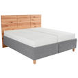 POLSTERBETT Matratze, Lattenrost, Bettkasten Buchefarben, Hellgrau 180/200 cm  - Buchefarben/Hellgrau, Design, Holz/Textil (180/200cm) - Valnatura