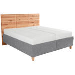 POLSTERBETT Matratze, Lattenrost, Bettkasten Buchefarben, Hellgrau 160/200 cm  - Buchefarben/Hellgrau, Design, Holz/Textil (160/200cm) - Valnatura