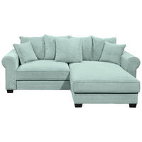 ECKSOFA Salbeigrün Cord  - Salbeigrün/Schwarz, KONVENTIONELL, Kunststoff/Textil (255/185cm) - Hom`in