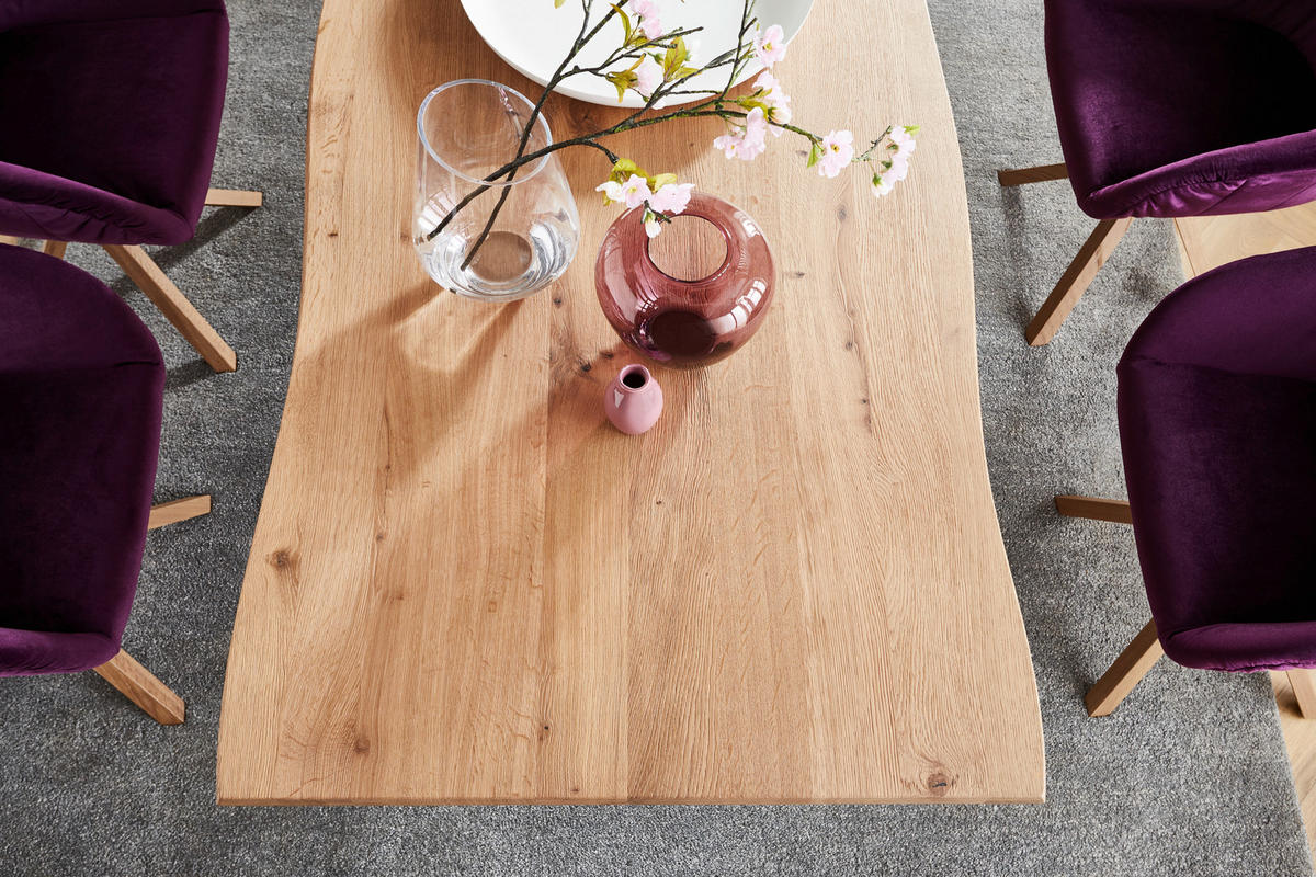 ESSTISCH in Holz, Metall 190/95/76 cm  - Eichefarben/Anthrazit, Natur, Holz/Metall (190/95/76cm) - Valnatura