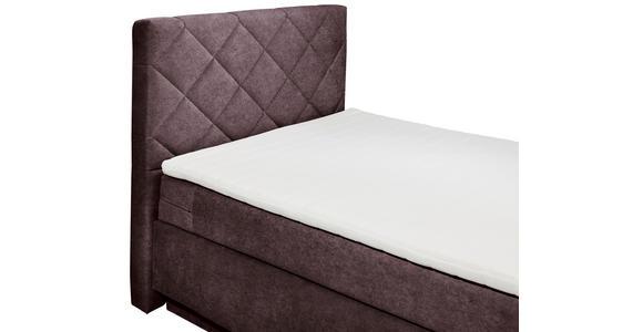 BOXSPRINGBETT 140/200 cm  in Aubergine  - Aubergine/Schwarz, KONVENTIONELL, Kunststoff/Textil (140/200cm) - Xora