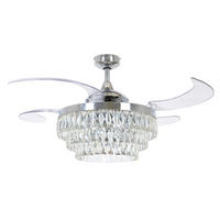 DECKENVENTILATOR  122/50 cm    - Chromfarben/Transparent, Trend, Kunststoff/Metall (122/50cm) - P & B