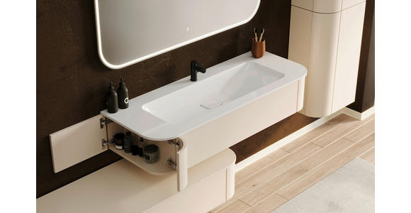 WASCHTISCHKOMBI 132 cm  - Kaschmir/Weiß, KONVENTIONELL, Holzwerkstoff/Stein (132cm) - Novel