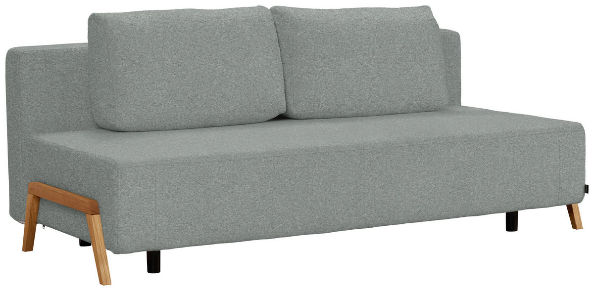 SCHLAFSOFA  mit Stoffauswahl, Liegefunktion, Schlafen auf Sitzhöhe Chenille Grau  - Naturfarben/Grau, Design, Holz/Textil (211/88/102cm) - Niels Andersson