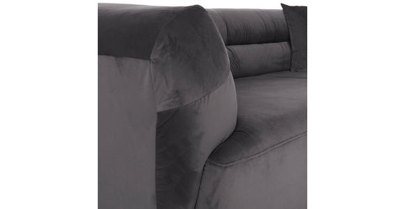 BIGSOFA in Samt Anthrazit  - Anthrazit/Schwarz, KONVENTIONELL, Kunststoff/Textil (240/73/100cm) - Carryhome