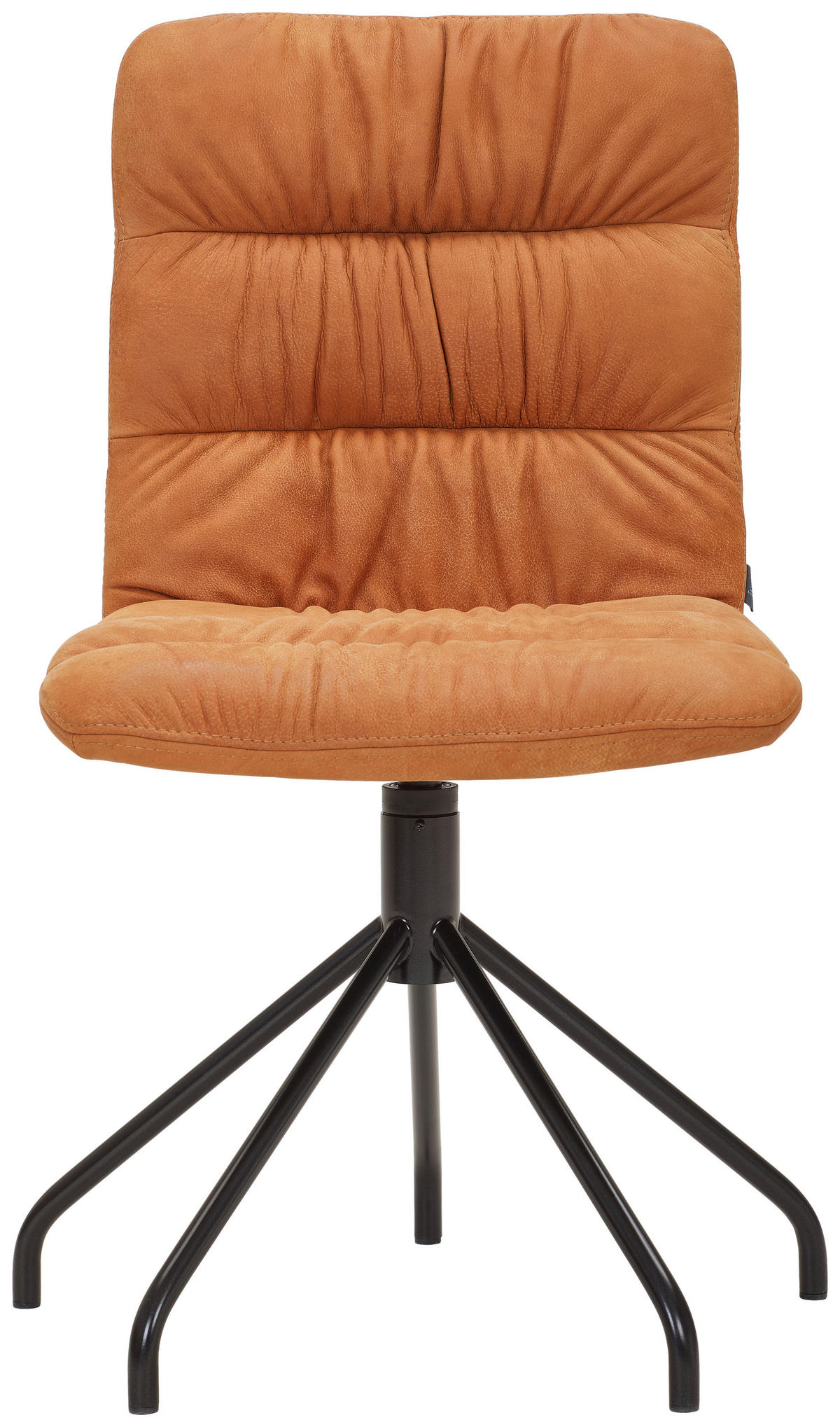 STUHL  in Stahl Echtleder naturbelassen Metall, Leder  - Cognac/Schwarz, Design, Leder/Metall (52/90/60cm) - Bacher