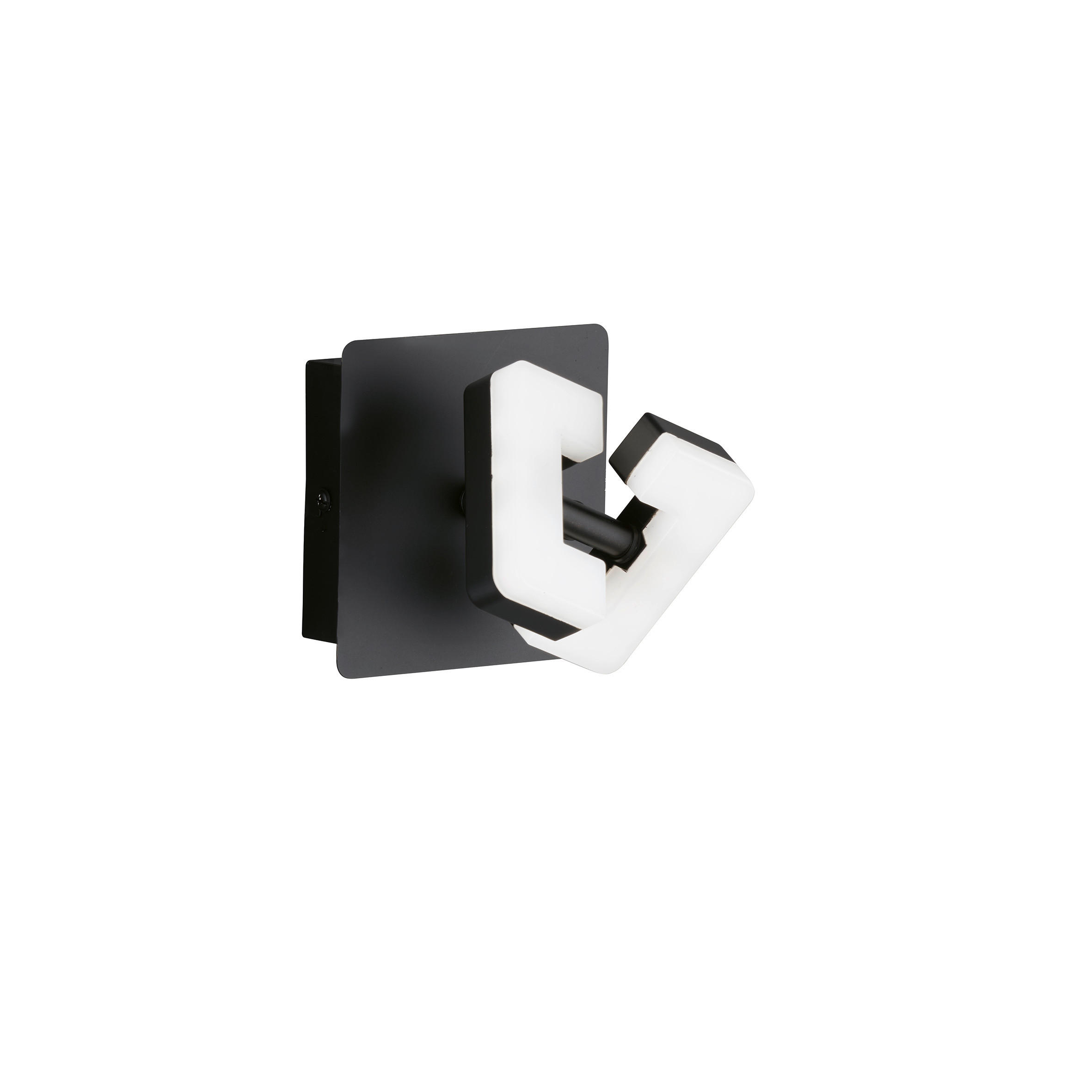 WANDSTRAHLER Ray 11/11/10 cm   - Schwarz, Design, Kunststoff/Metall (11/11/10cm) - Fischer & Honsel