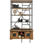 BÜCHERWAND Naturfarben, Schwarz  127/210/45 cm  - Schwarz/Naturfarben, KONVENTIONELL, Holz/Metall (127/210/45cm) - Landscape