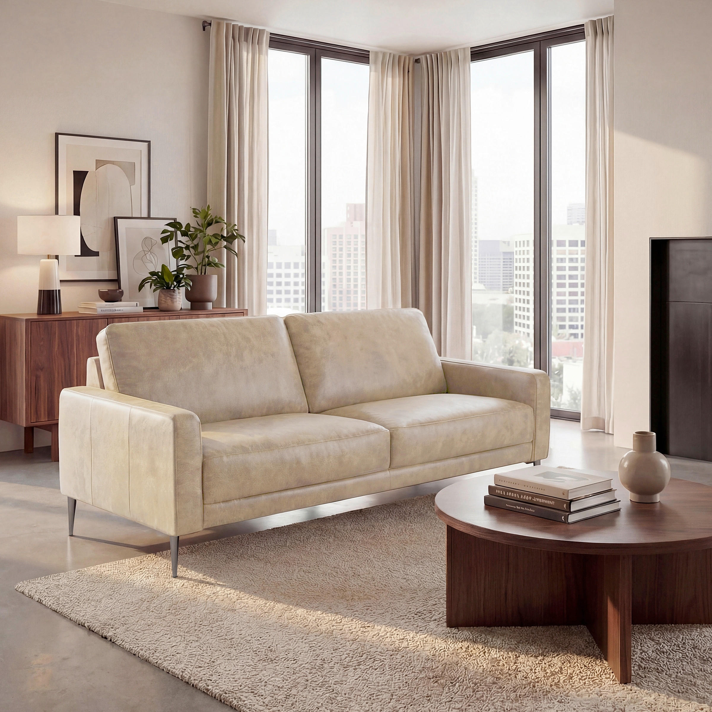 Livetastic 2-Sitzer-Sofa Spring Creme 157x85x92 cm