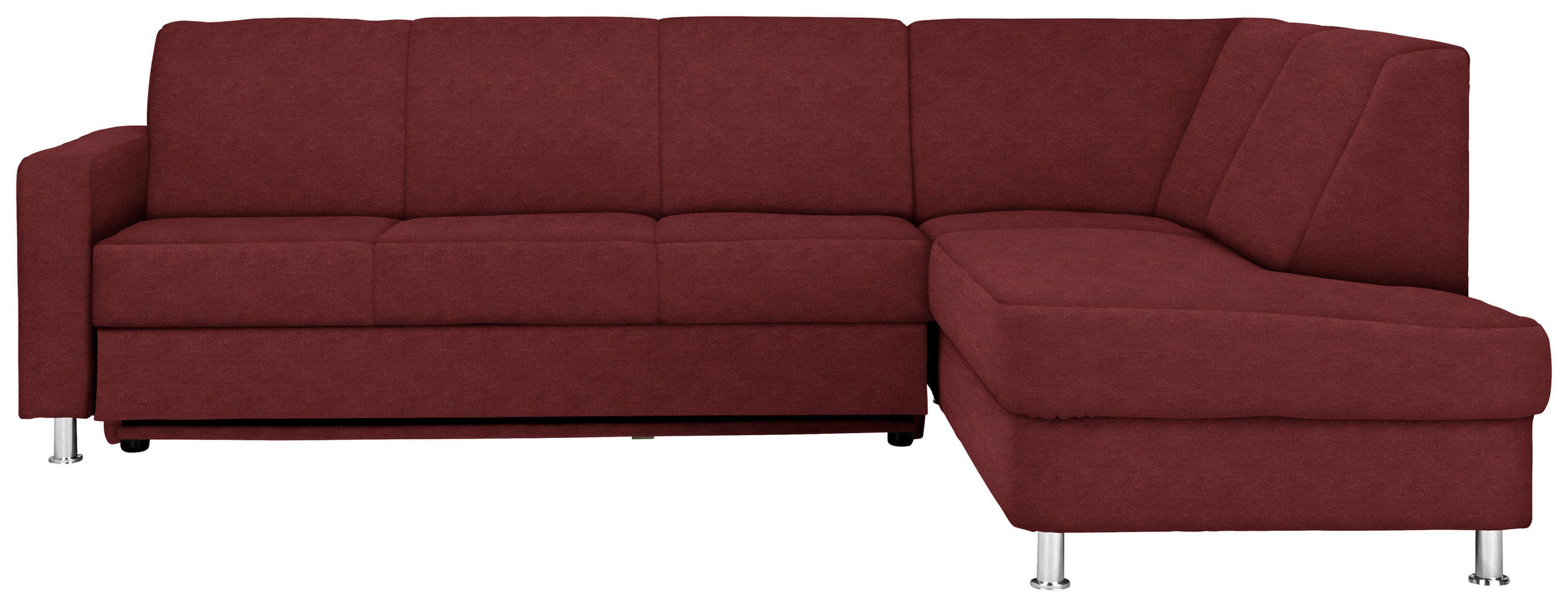 ECKSOFA in Flachgewebe Rot  - Chromfarben/Rot, Design, Textil/Metall (256/198cm) - Xora