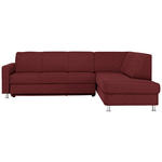 ECKSOFA in Flachgewebe Rot  - Chromfarben/Rot, Design, Textil/Metall (256/198cm) - Xora