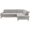 ECKSOFA in Chenille Hellgrau  - Hellgrau/Schwarz, Design, Textil/Metall (310/220cm) - Beldomo Style