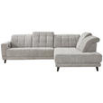 ECKSOFA in Webstoff Grau 302/216 cm - Schwarz/Grau, Design, Holz/Textil (302/216cm) - Xora