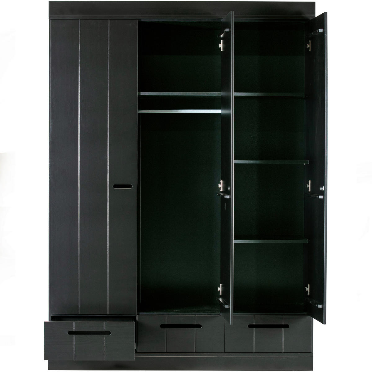 DREHTÜRENSCHRANK  in Schwarz  - Schwarz, Design, Holz (140/195/53cm) - Livetastic