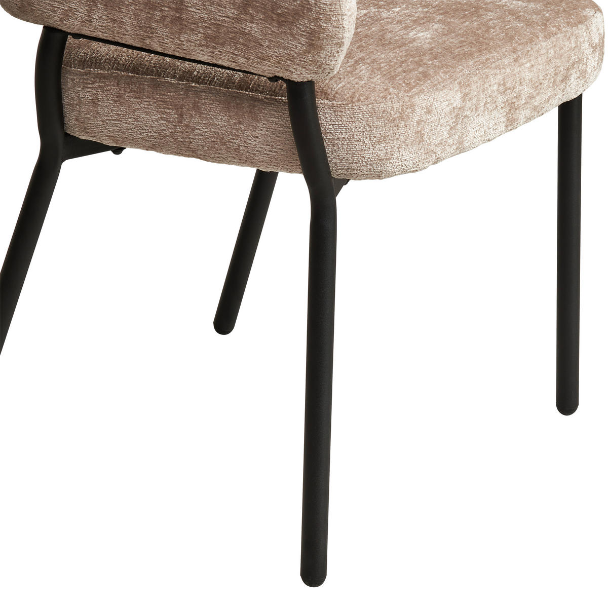 ARMLEHNSTUHL  in Eisen Mikrofaser  - Beige/Schwarz, KONVENTIONELL, Holz/Textil (60/80/62cm) - MID.YOU