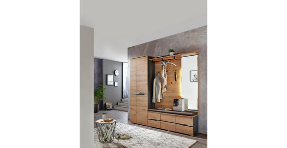 GARDEROBENPANEEL 120/153/30 cm - Eichefarben, Design, Glas/Holzwerkstoff (120/153/30cm) - Voleo