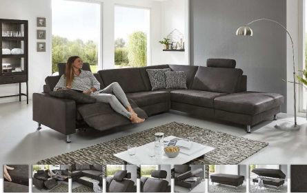 SEDEŽNA GARNITURA, mikrovlakna  - Moderno, kovina/tekstil (274/242cm) - Beldomo Style