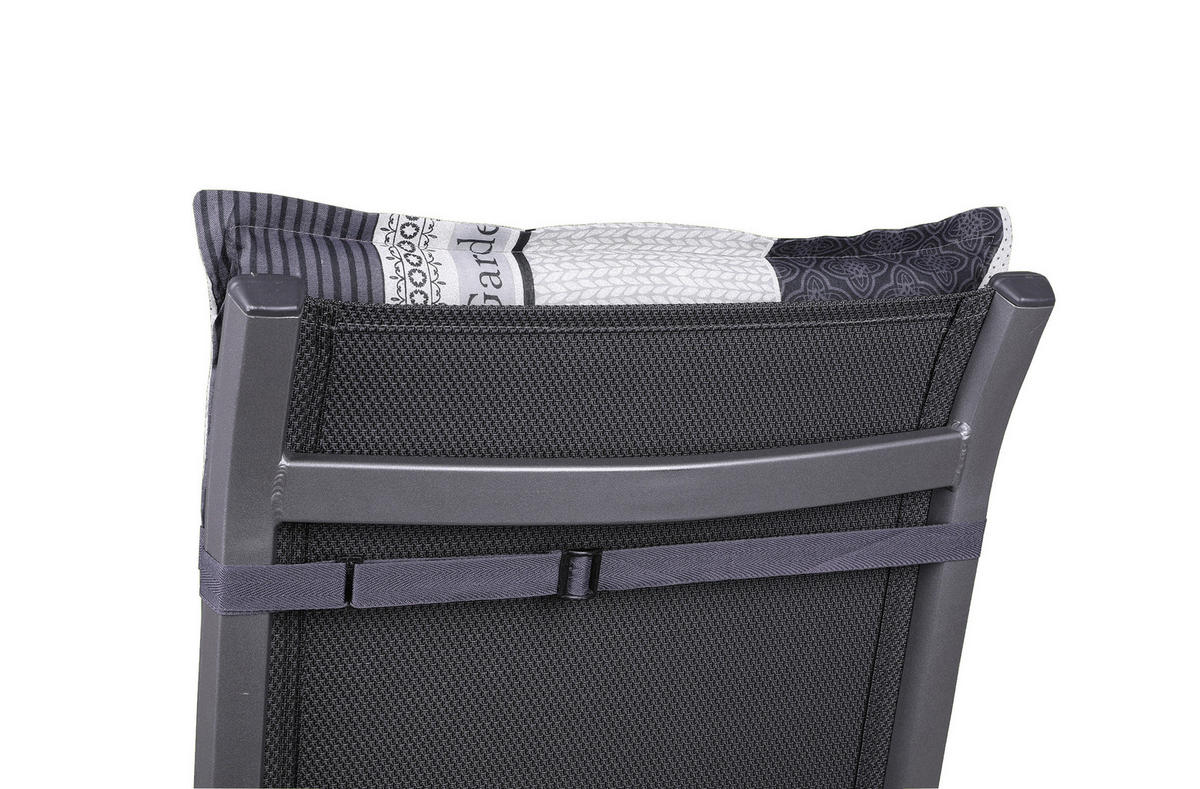 SESSELAUFLAGENSET in Anthrazit Schriftzug  - Anthrazit, Basics, Textil (50/7/100cm)