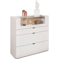 HIGHBOARD Weiss  121,9/121,5/45,2 cm  - Weiss/Schwarz, Design, Glas/Holz (121,9/121,5/45,2cm) - Dieter Knoll