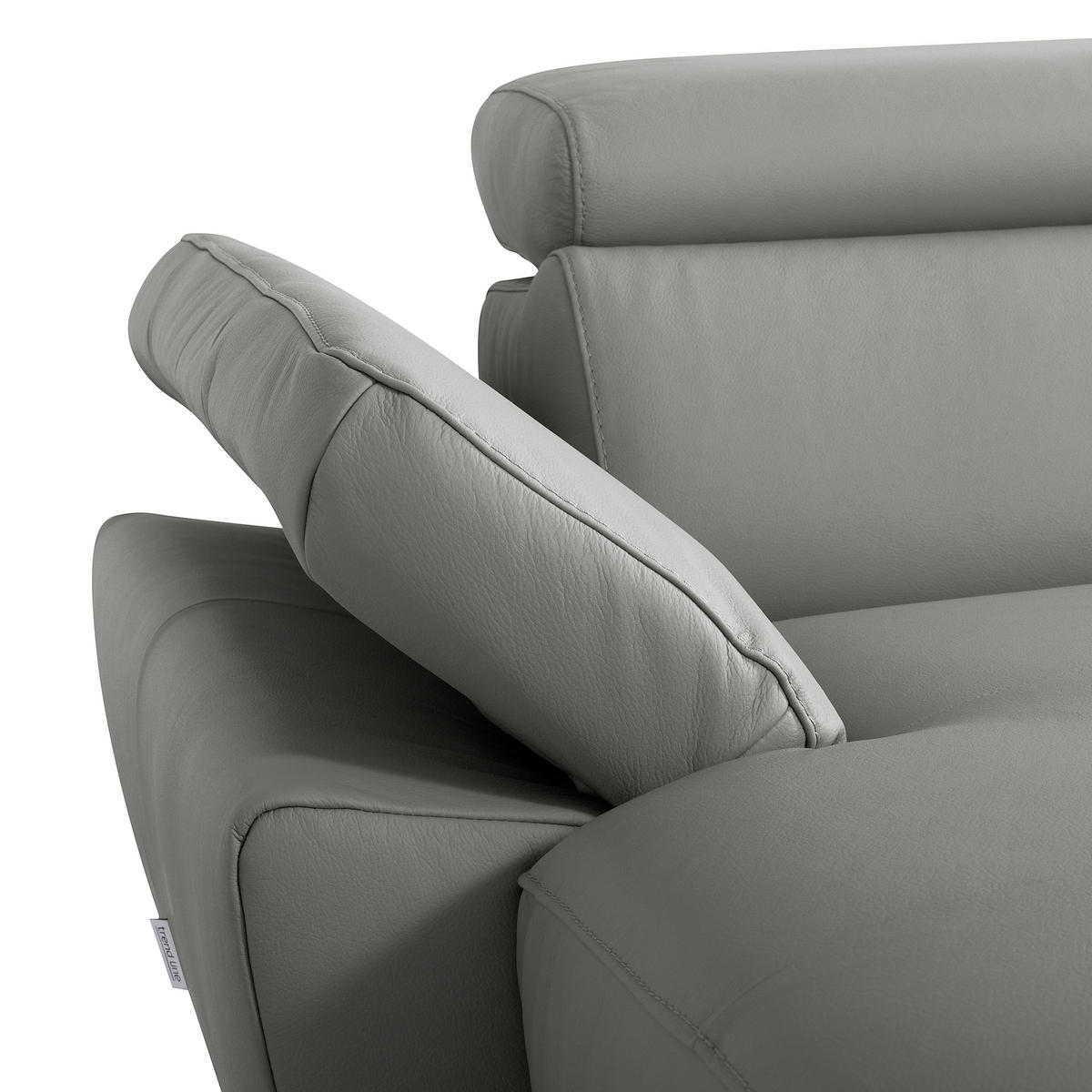 ECKSOFA Lederlook Echtleder Anthrazit  - Chromfarben/Anthrazit, Design, Leder/Textil (179/252cm) - Livetastic