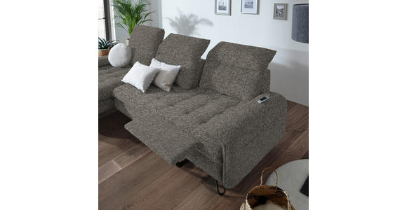 ECKSOFA in Chenille Braun  - Schwarz/Braun, LIFESTYLE, Textil/Metall (180/310cm) - Valnatura