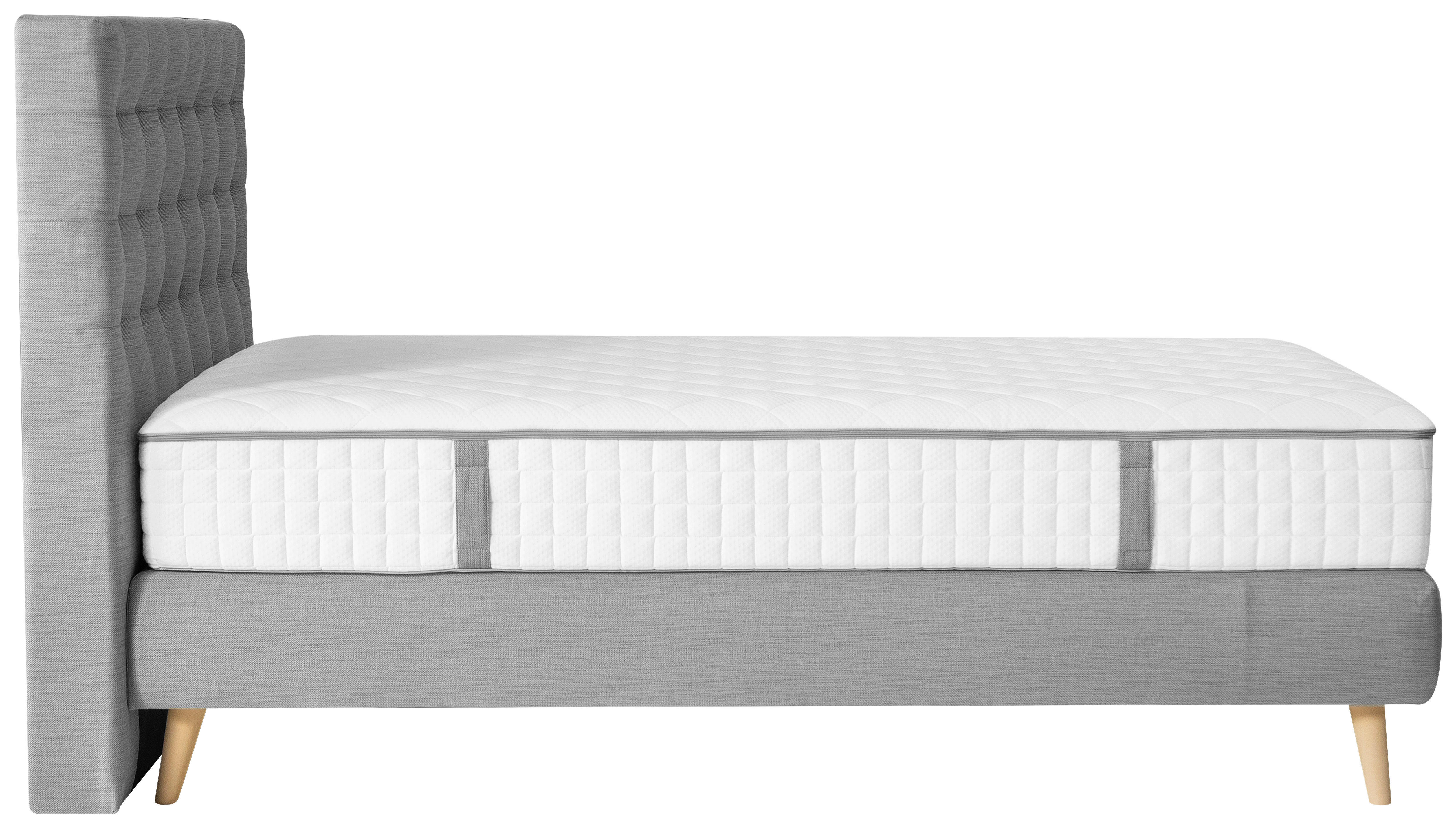 BOXSPRINGBETT 160/200 cm  in Hellgrau  - Hellgrau, Design, Holz/Textil (160/200cm) - Carryhome