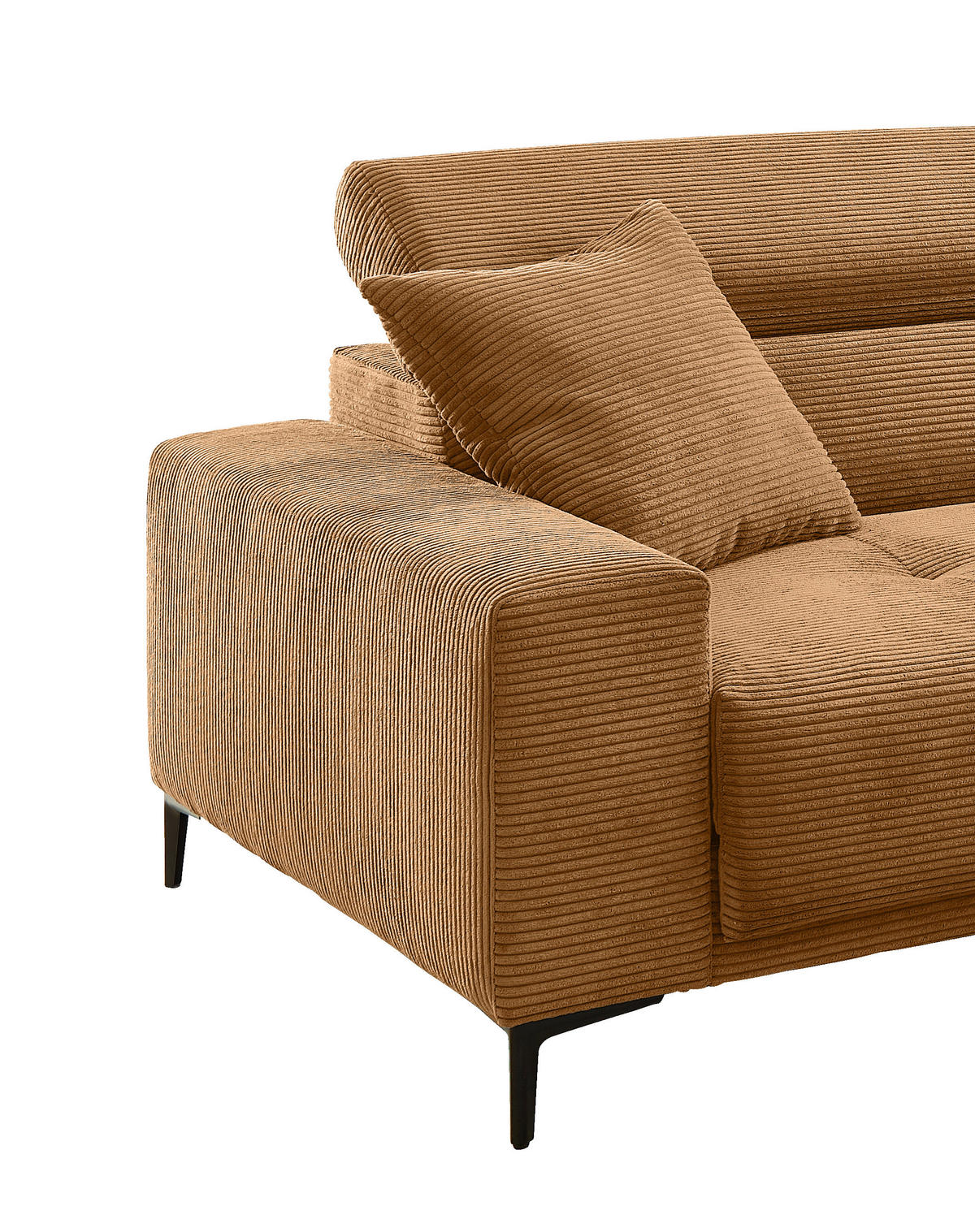 ECKSOFA Cord Goldfarben  - Goldfarben/Schwarz, Basics, Textil/Metall (250/183cm) - Livetastic