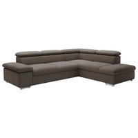 ECKSOFA inkl. Funktion in Flachgewebe Schlammfarben  - Schlammfarben, Modern, Textil/Metall (274/228cm) - Sit & More