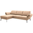 ECKSOFA  in Flachgewebe Lachsfarben  175-224/255-365 cm  - Schwarz/Lachsfarben, Design, Textil/Metall (175-224/255-365cm) - Dieter Knoll