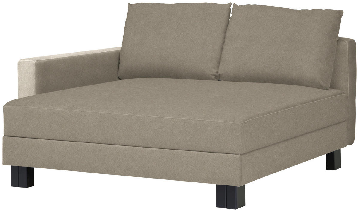 LIEGE  in Velours Ecru  - Eiche dunkel/Ecru, MODERN, Holz/Textil (137/72/155cm) - Joka