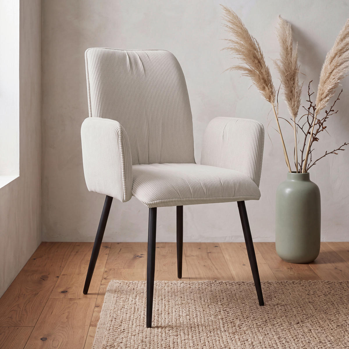 NASLANJAČ, kovina, tekstil črna, bež  - črna/bež, Design, kovina/tekstil (58/90/62cm) - Stylife