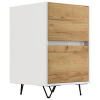 NACHTTISCH 41,2/65/42 cm  in Weiß, Eichefarben  - Eichefarben/Schwarz, Basics, Holzwerkstoff/Metall (41,2/65/42cm) - MID.YOU