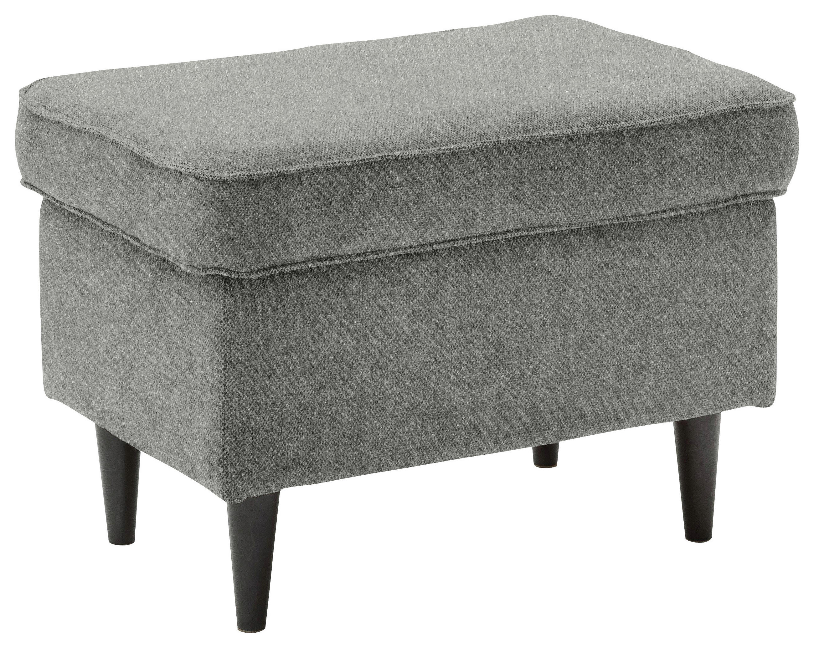 HOCKER in Textil Grau  - Schwarz/Grau, Basics, Holz/Textil (63/43/42cm) - MID.YOU
