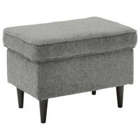 HOCKER in Textil Grau  - Schwarz/Grau, Basics, Holz/Textil (63/43/42cm) - MID.YOU