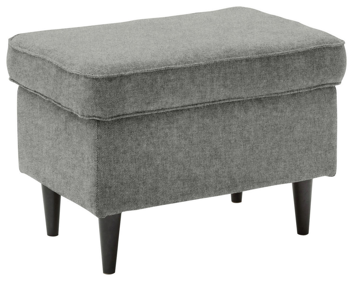 HOCKER Mikrovelours Grau  - Schwarz/Grau, Basics, Holz/Textil (63/43/42cm) - Carryhome