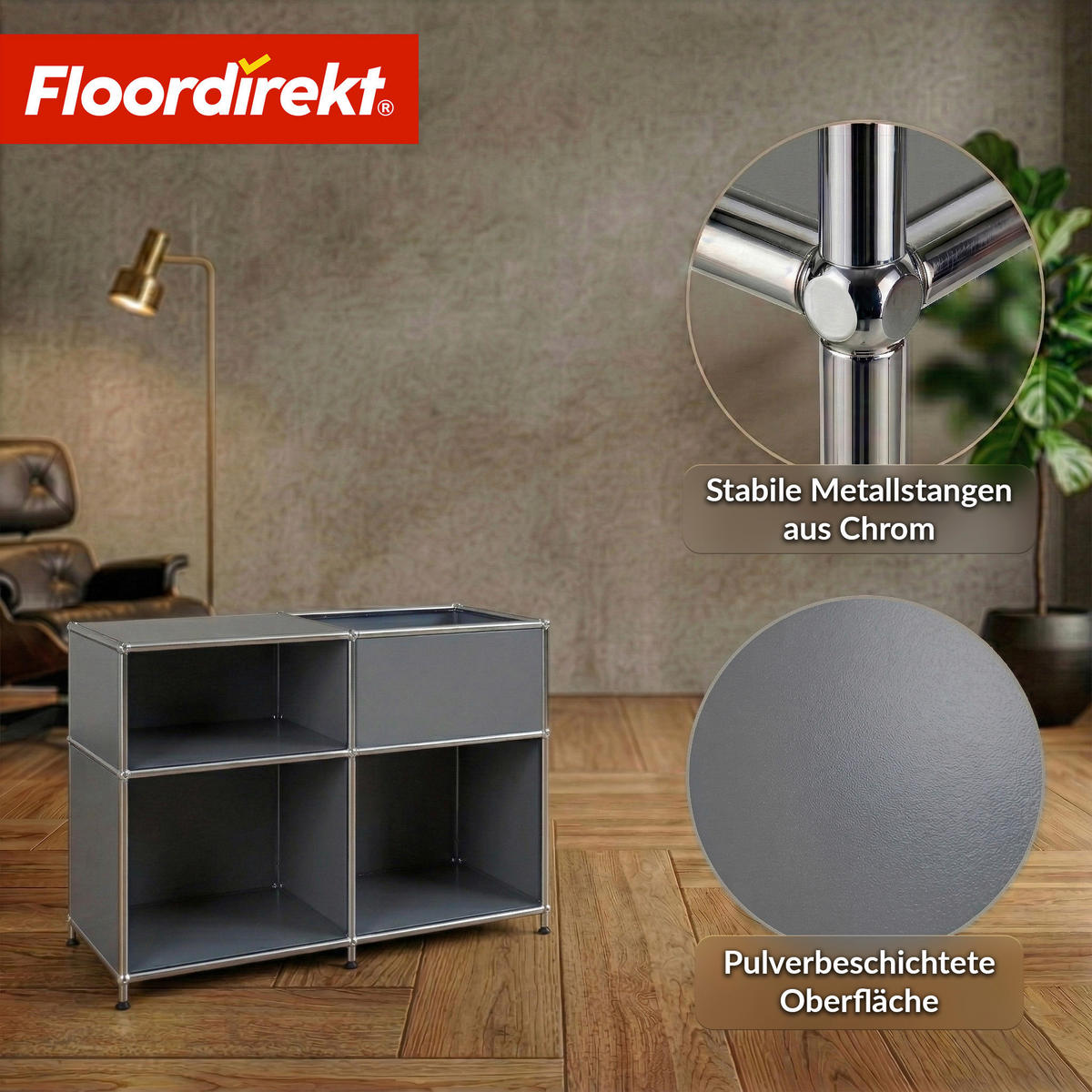 SIDEBOARD Concept Epure MK-030 88/65/40 cm  - Grau, Basics, Metall (88/65/40cm) - Floordirekt