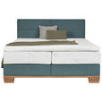 BOXSPRINGBETT 160/200 cm  in Eichefarben, Petrol  - Eichefarben/Petrol, Natur, Holz/Textil (160/200cm) - Valnatura