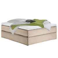 BOXSPRINGBETT 160/200 cm  in Beige  - Beige/Schwarz, Design, Textil (160/200cm) - home24