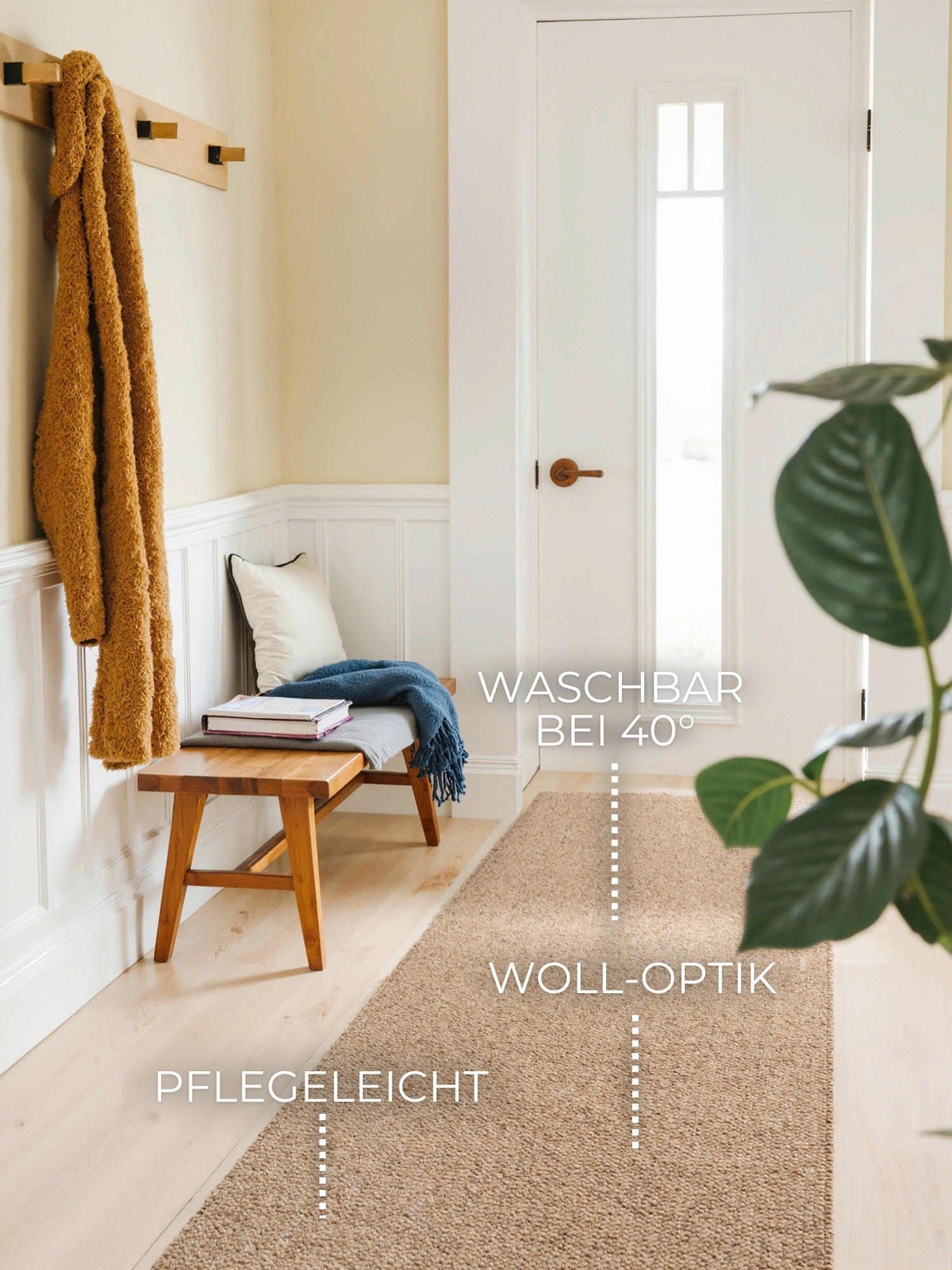 LÄUFER 80/240 cm Rocco Hellbraun  - Hellbraun, Basics, Kunststoff (80/240cm) - Elle Decoration