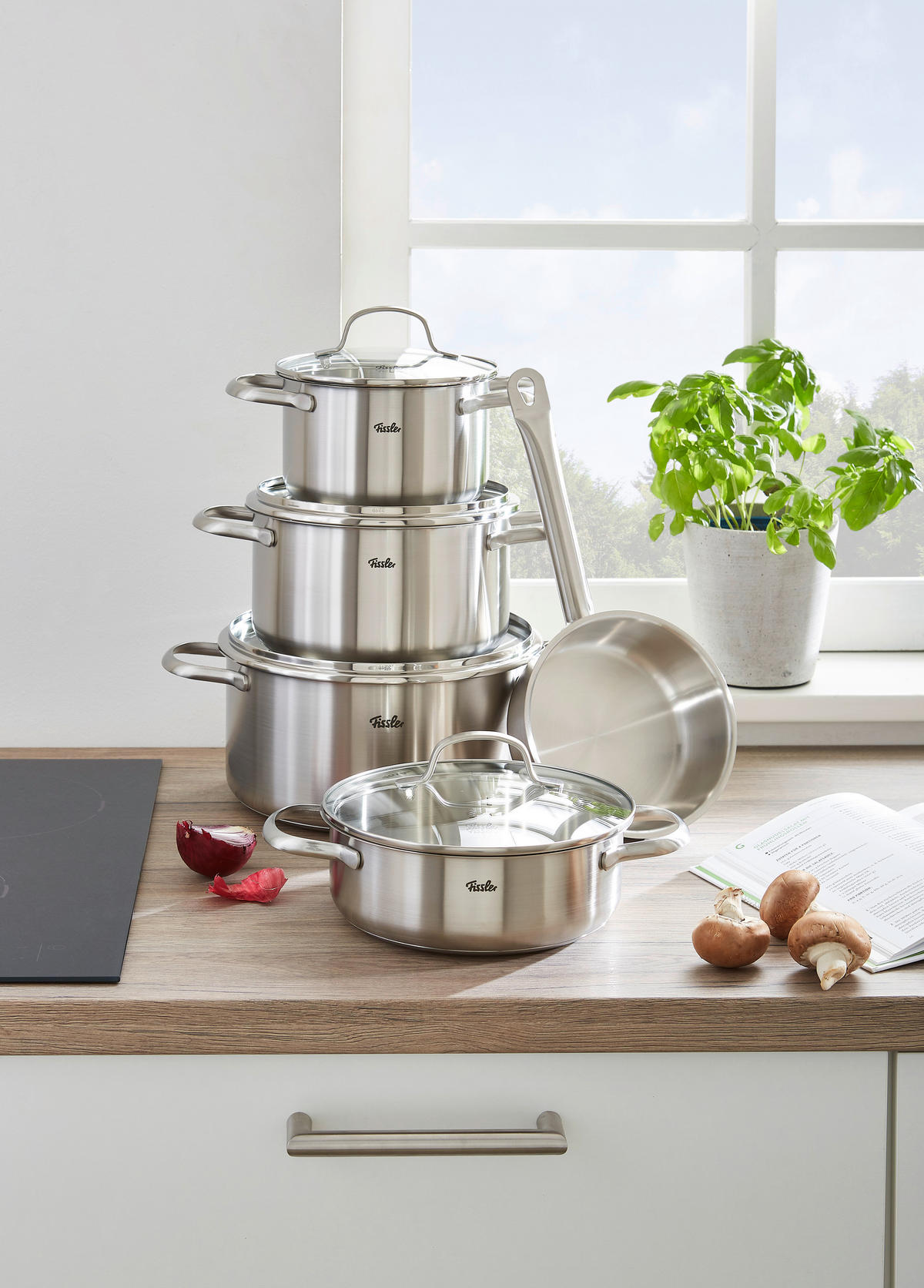 KOCHTOPFSET TORONTO 5-teilig  - Silberfarben, Basics, Metall - Fissler